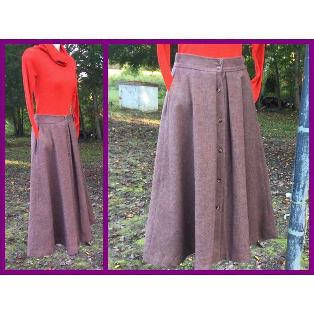 Vtg A-Line Wool Skirt, sz 9